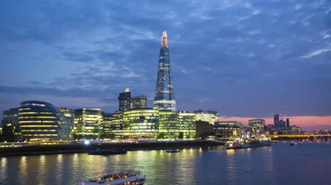 The shard and Thames river Stock Footage 66656734