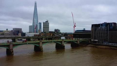 The Shard and Thames River Stock Footage 310942217