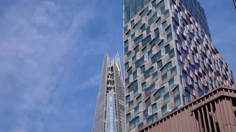 The Shard Behind Chapter London Bridge Residential Tower Stock Footage 341571807