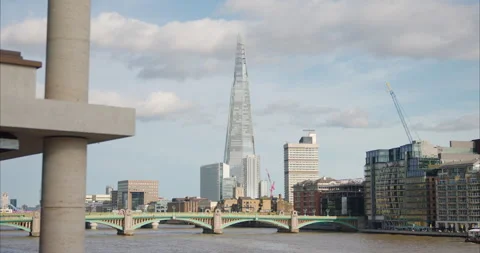 The Shard Overlooking Thames River Stock Footage 288107102