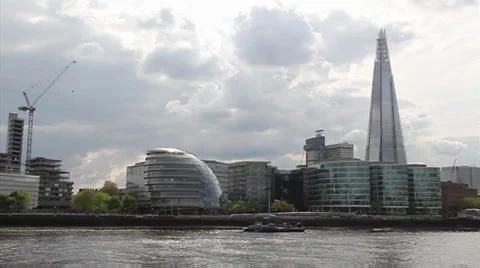 The Shard - River Thames 스톡 동영상 37661728