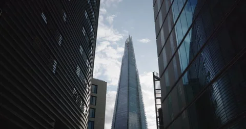 The Shard Skyscraper Seen Through the More London Office Buildings in London, UK Vídeo Stock 288149652