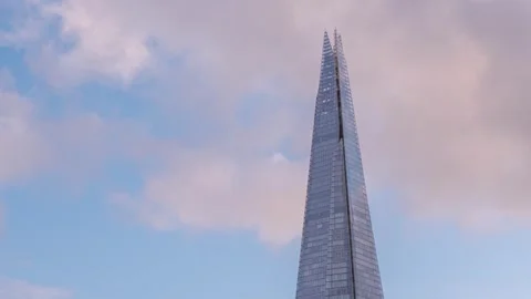 Shard top with clouds Stock Footage 254990482