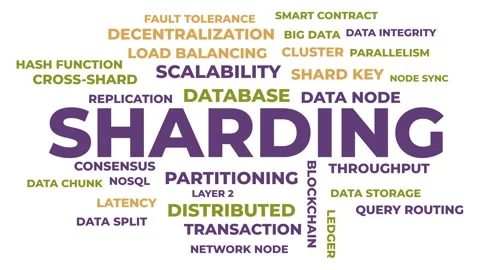 Sharding Technology Word Cloud Animation Stock Footage 346650208