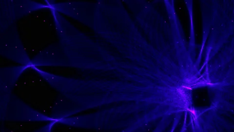 Shards of Alien Lights Exploding Form Central Cube Stock Footage 139733058