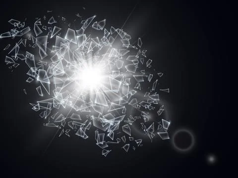 Shards of broken glass. Abstract explosion. Vector illustration. Stock-Illustration