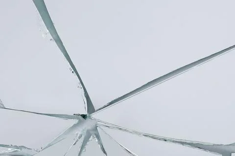 Shards of broken mirror on white background, top view Foto stock