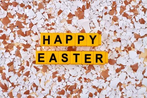Shards of many broken eggs. Stock Photos