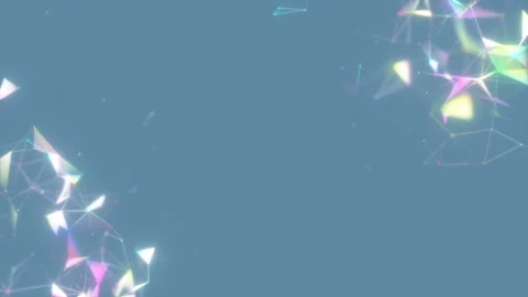 Shards refract light in the corners of the screen.Plexus structure evolving in Stock Footage 99040463