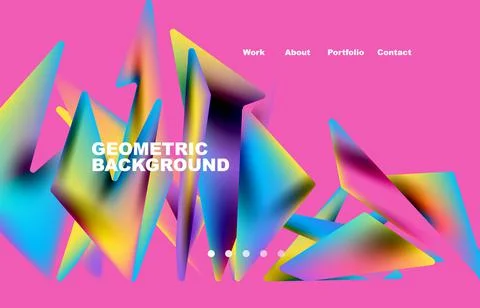 Shards shape composition abstract background. Web page for website or mobile app Stock Illustration