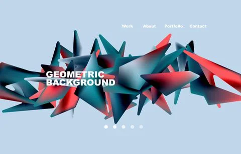 Shards shape composition abstract background. Web page for website or mobile app Illustrazione stock