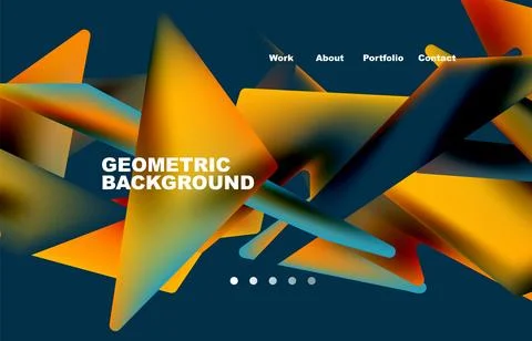 Shards shape composition abstract background. Web page for website or mobile app Illustrazione stock