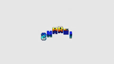 Share 3D Retro 8-Bit Reminder On Alpha Loop Video stock 283466074