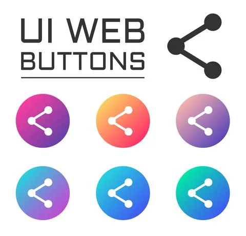 Share account ui web button. ui elements Stockillustratie