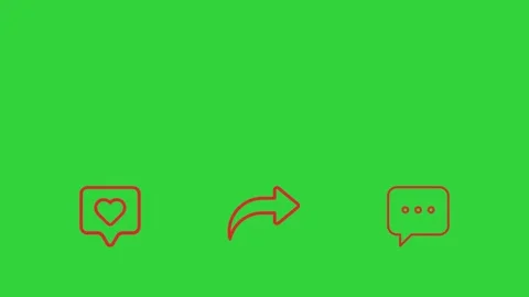 Like share and comment on a green chroma key background  Stock Footage 339810842