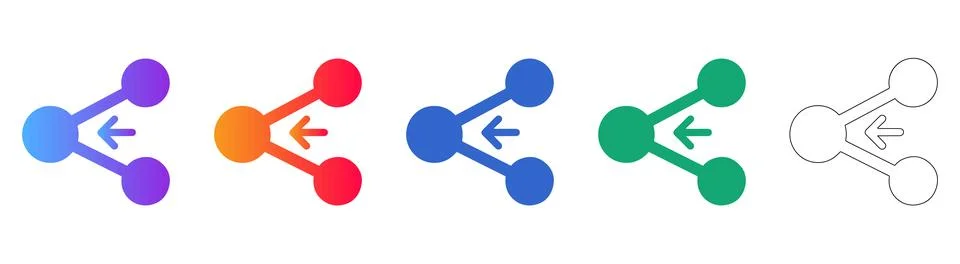 Share and Connection Node Icons 스톡 일러스트