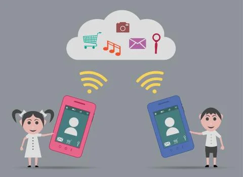 Share applications in the cloud Illustrazione stock