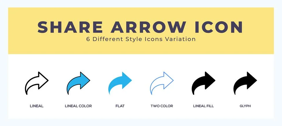 Share arrow vector icons designed. icon symbol set. Stock Illustration