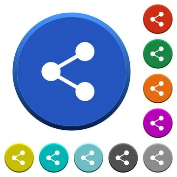 Share beveled buttons Stock Illustration