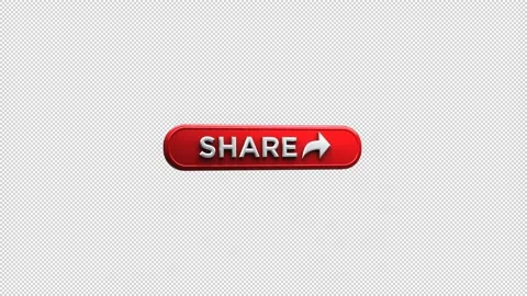 Share button 3d animation with alpha channel Stock Footage 147090153