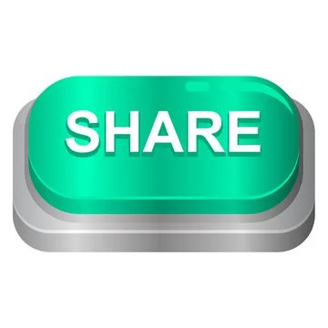 Share button 3d design. vector illustration user interface Stock Illustration
