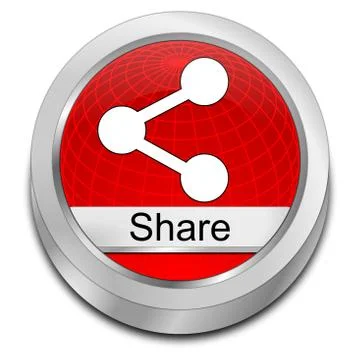 Share Button – 3d illustration Stock Illustration