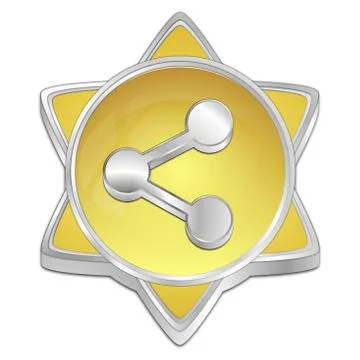 Share Button – 3d illustration Stock Illustration