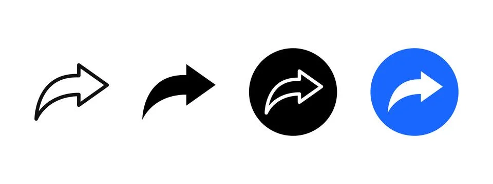 Share button arrow icon. Send symbol. Right arrow vector illustration. Shar.. Stock Illustration