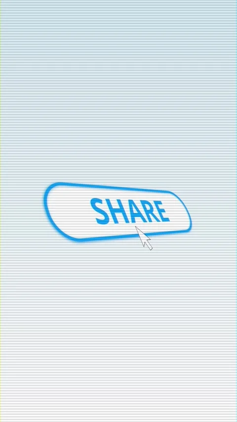 Share Button Click Social Media Interface Animation Stock Footage 341375435