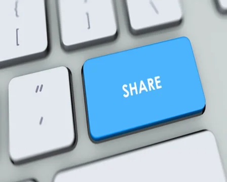 Share button on computer keyboard. Key is pressed, click for HD Stock Footage 35647886