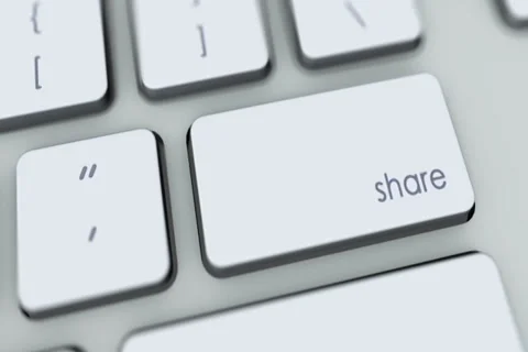 Share button on computer keyboard. Key is pressed, click for HD Stock Footage 35648311