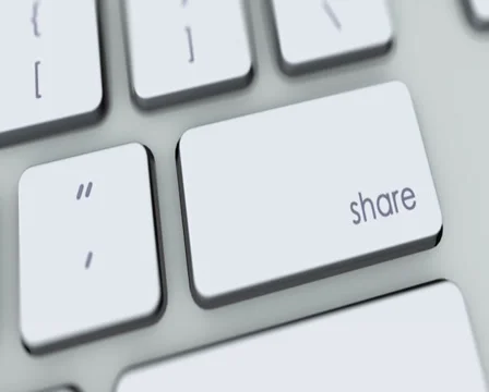Share button on computer keyboard. Key is pressed, click for HD Stock Footage 35649339