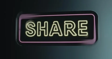 SHARE button in a glowing neon style Stock Footage 314854128