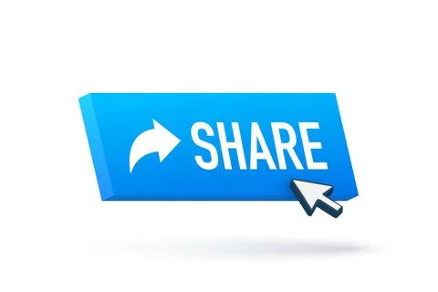 Share button, great design for any purposes. White background. Cartoon vector Stock Illustration