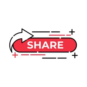 Share button icon vector for social media. Share icon button Vector illustrat Ilustração Stock