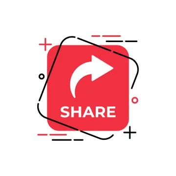 Share button icon vector for social media. Share icon button Vector illustrat Stock Illustration