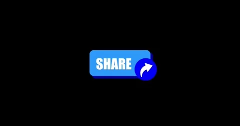 Share button share text reveal animation. Flat design social media share button 스톡 동영상 335219715