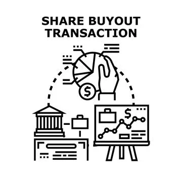 Share buyout transaction concept vector illustration Stock Illustration