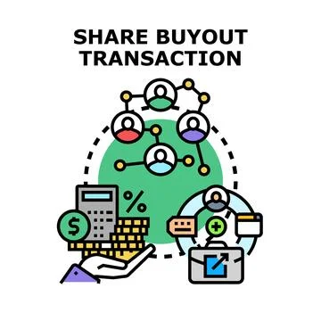 Share buyout transaction concept vector illustration Stock Illustration