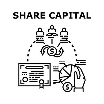 Share capital concept representing business investment and equity Stock Illustration