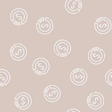 Share of cashback from purchase line vector seamless pattern Illustrazione stock