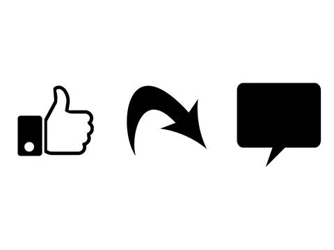 Share like comment icon Button Stock Illustration