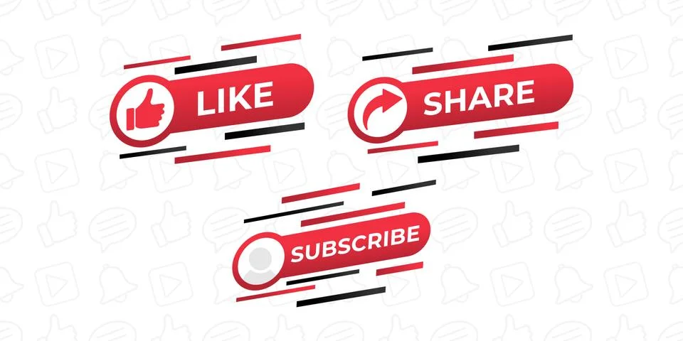 Like, Share, Comment, Subscribe and share icon button vector illustration. Se Stock-Illustration