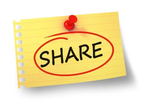 Share concept 3d illustration isolated Illustrazione stock