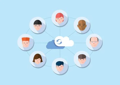 Share concept flat design, vector イラスト素材