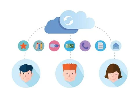 Share concept flat design, vector Stock Illustration