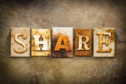 Share Concept Letterpress Leather Theme Stock Illustration