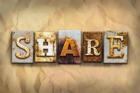 Share Concept Rusted Metal Type Stock Illustration