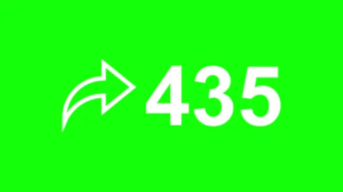 Share counter increasing green screen Stock Footage 325211098