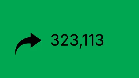 Share counting up icon animation from zero to one million on green screen. Video stock 320266913
